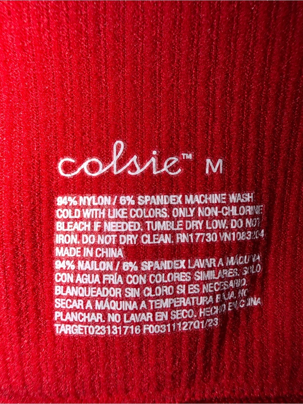 Colsie Red Ribbed V-Neck Crop Tank - Picture 3 of 3